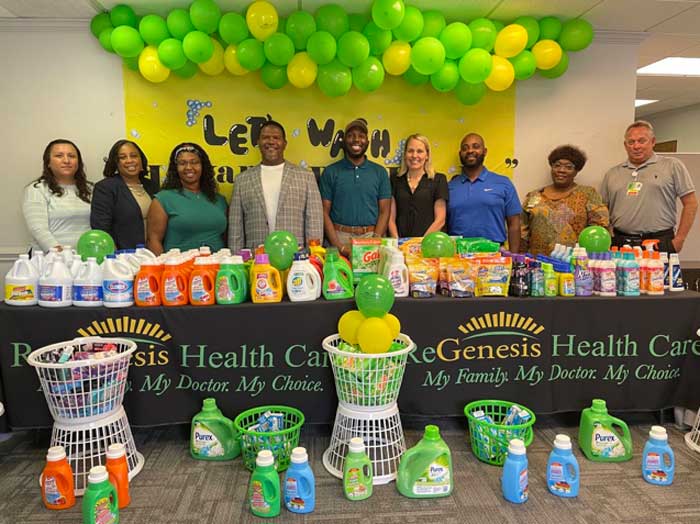 ReGenesis Health Care donates baskets of laundry supplies to The Cleveland Academy of Leadership
